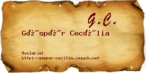 Gáspár Cecília névjegykártya